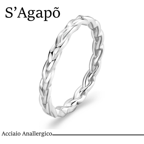 Anello acciaio treccia unisex - acciaio,