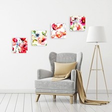 Quadri Moderni Fiori 4pz