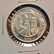 1974 SAN MARINO 10 LIRE COIN -