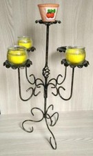 Candelabro portacandele porta candele portalumini in ferro battuto nero antico