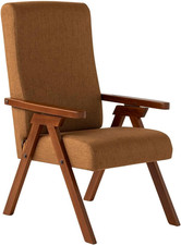 Poltrona Legno FIAMMETTA  SRL Relax Reclinabile Tessuto Marrone Tabacco Sfoderab