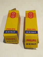 lotto di 2 vecchie valvole per tv radio PHILIPS MINIWATT EL84 tubo elettronico