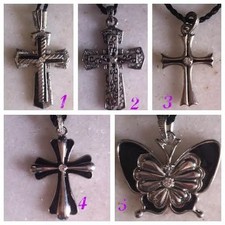 Charms COLLANA/GIROCOLLO CIONDOLO/PENDENTE CROCE-FARFALLA Bijoux Gioielli-Lotto 