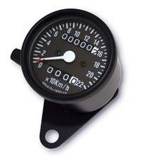 Tachimetro Moto Universale Cafè Racer Scrambler Custom Epoca Meccanico Nero Parz