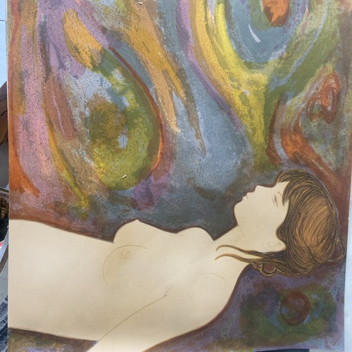 Lithographie artistique de - nu,