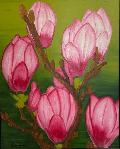 Quadro olio magnolie con - quadro,