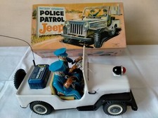 POLICE PATROL JEEP A BATTERIA TIN TOY IN SCATOLA TN Japan