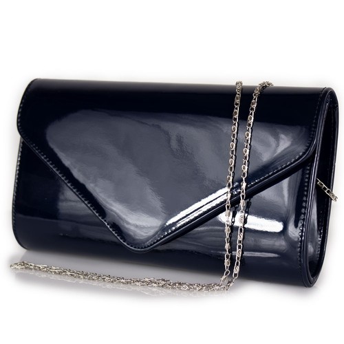 Pochette vernice blu lucida - , da