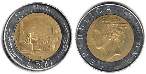 Italia 500 lire 1985 - italia,