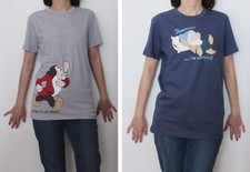 Stock n. 2 magliette donna Benetton, Disney, taglia S, colori grigio e blu