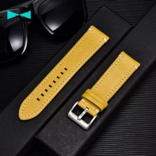 cinturino orologio in pelle giallo per omega rolex vintage 18 19 20 21 22 24 mm