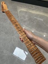 Collo chitarra elettrica AAA 22Frets acciaio inox lucido fai da te fiamma tostata acero