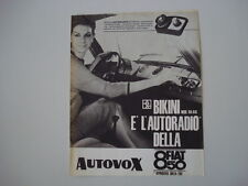 advertising Pubblicità 1966 AUTORADIO AUTOVOX BIKINI RA 441 e FIAT 850