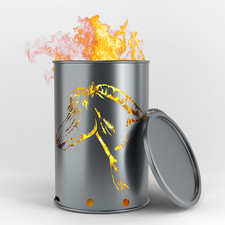 Bidone di fuoco cavallo da