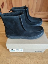 STIVALI CLARKS BARLEIGH PULL PELLE COLORE NERO TAGLIA 37,50 ORIGINALE USATO