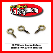 50 Viti tono bronzo 8x4mm colore BRONZO con occhiello