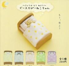 Giappone Capsula Gashapon Giocattoli Miniature Cutie Gatto Dormiente Set Completo 5 Pezzi