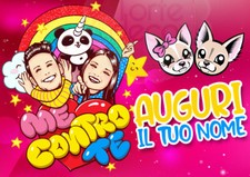 Cialda A4 ME CONTRO TE YOUTUBER con NOME Decorazione Torta OSTIA O PDZ