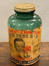 Vaso vetro Cremolati e Mantecati FABBRI-Gelateria -Mantecato Arancio-Bologna’50