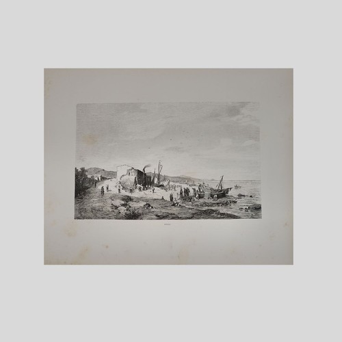 Pegli genova xilografia - xilografia, 1877