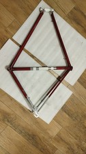 Telaio bici corsa vintage Acciaio 58 Rossa Argento e Bianco