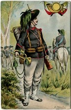 Primi '900 Ritratto soldato costume fucile cavallo E. Tocchi Nice FP COL