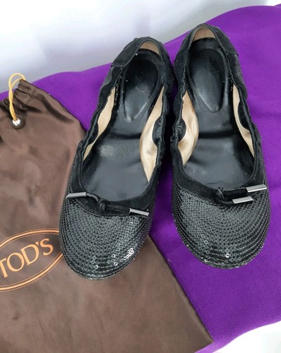 Tod black suede sequin dee - &,