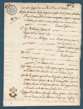 Manoscritto Bologna settembre 1810 - Ispettore dei Trasporti Militari Francesi