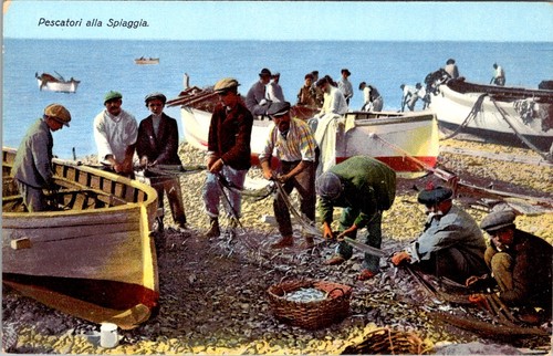 Cartolina pescatori italiani - cartolina,