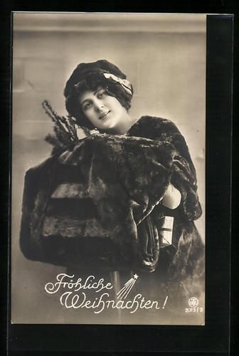 Elegante signora con - , manicotto
