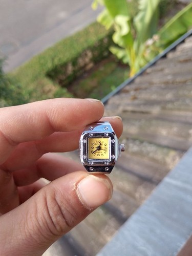 Bague montre jaune - bague,