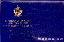 SAN MARINO. 1990 SERIE DIVISIONALE: 10 MONETE FDC, LIRE 1.000 ARGENTO