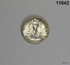 1944 D PHILIPPINES 20 CENTAVOS CHOICE BU SILVER COIN! #11642