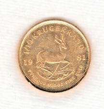 SUDAFRICA  KRUGERRAND  ORO PURO 1/10 oz 1981  - ribassata