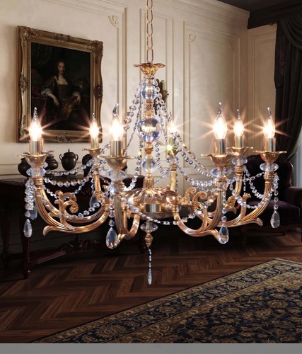 Lampadario classico ottone - lampadario, in