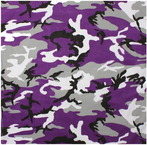Bandana mimetica viola - , 27x27"