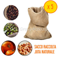 5 Sacchi JUTA Naturale Ecologica 58 X102 Cm Caffè Ortaggi Patate Mandorle