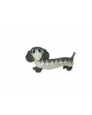 Spilla Bassotto Metallo Base Argento Colori Grigio e Bianco 45x25 Cm AS5190