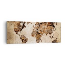Quadro su Tela 140x50cm mappa mondo moderno Stampe Immagini Quadri Murale