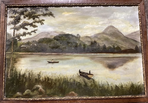 Dipinto olio paesaggio - paesaggio, lago