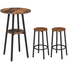 HOOBRO tavolo da bar tavolo da pranzo tavolo in piedi tavolo da cucina/sgabello da bar set di 2 sedie da bar