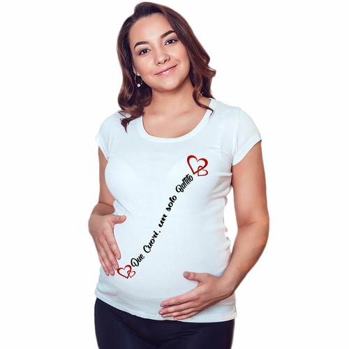 Maglia premaman grafica neutra