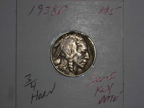 Buffalo nickel 1938d dettagli - buffalo,