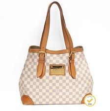 Louis Vuitton Hampstead MM Borsa a Spalla Damier Azur N51206 Verified by Entrupy