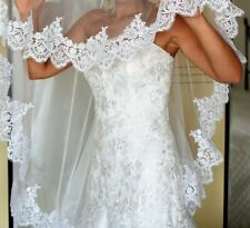 Abito Vestito da sposa a Sirena con Ricami In pizzo Più Scarpe più velo