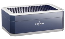 Humidor Colibri Rally blu argento circa 100 sigari igrometro digitale umidificatore