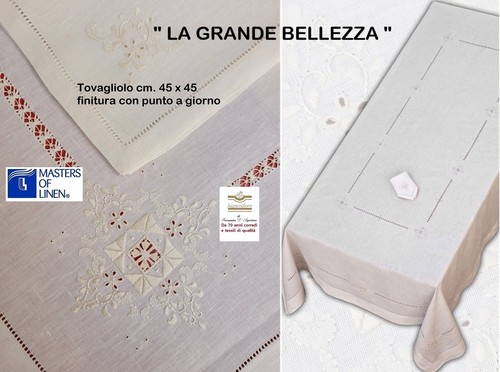 Tovaglia lino ricamo mano - lino,