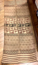 Stuoia antica in rafia, molto fine e misteriosa (africana?) / antique raffia rug