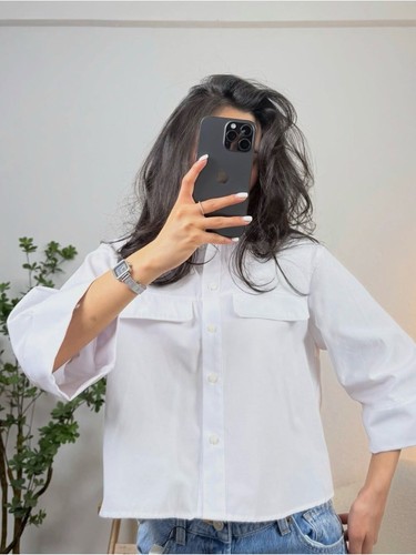 Zara white button shirt - button,