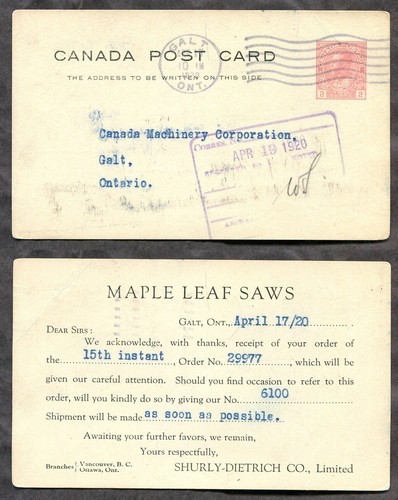 Cartolina postale galt - postale, ontario
